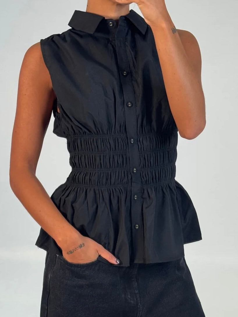 Soda Sleeveless Shirt - Black