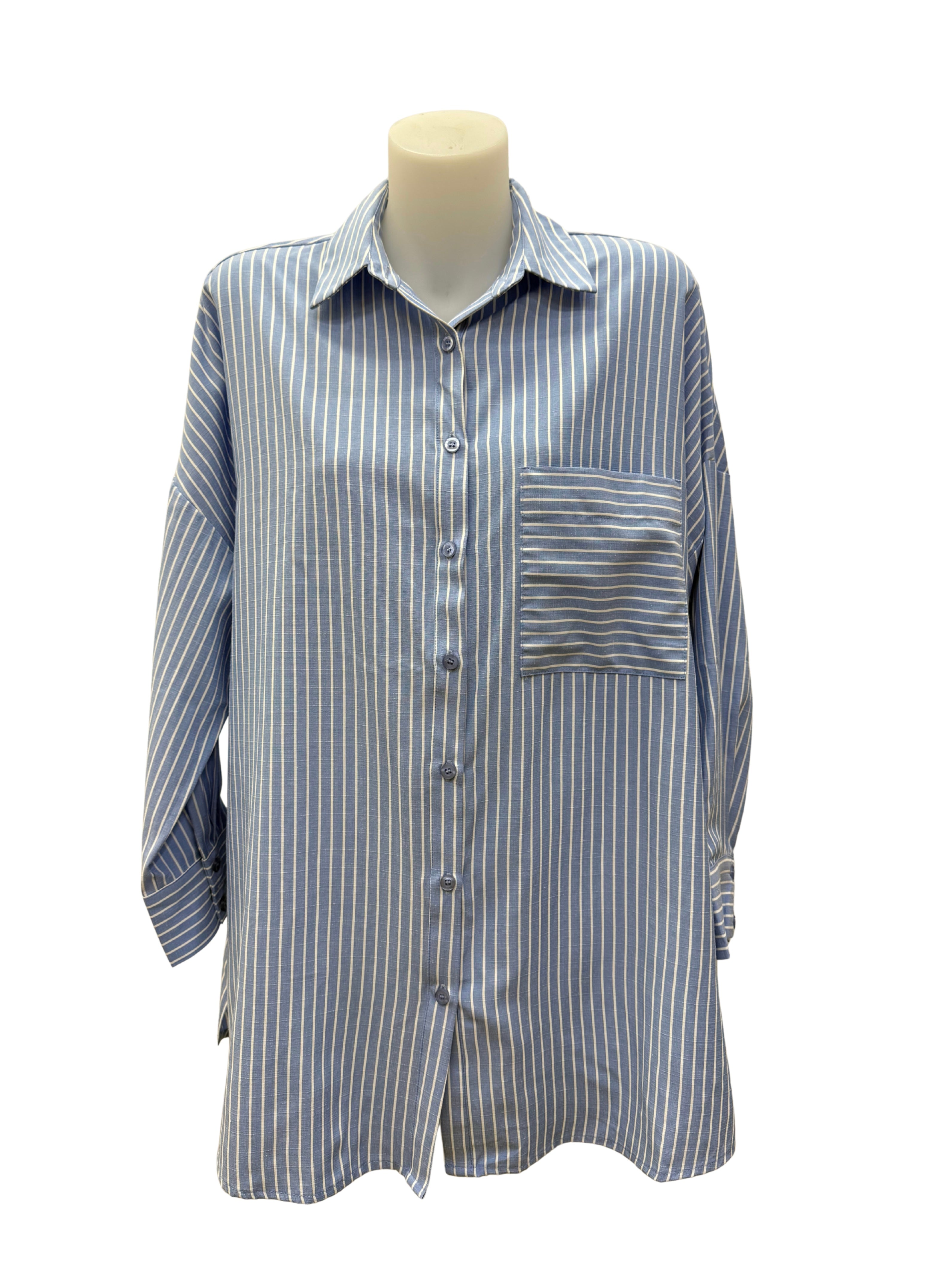 Curtis Stripe Shirt - Chambray