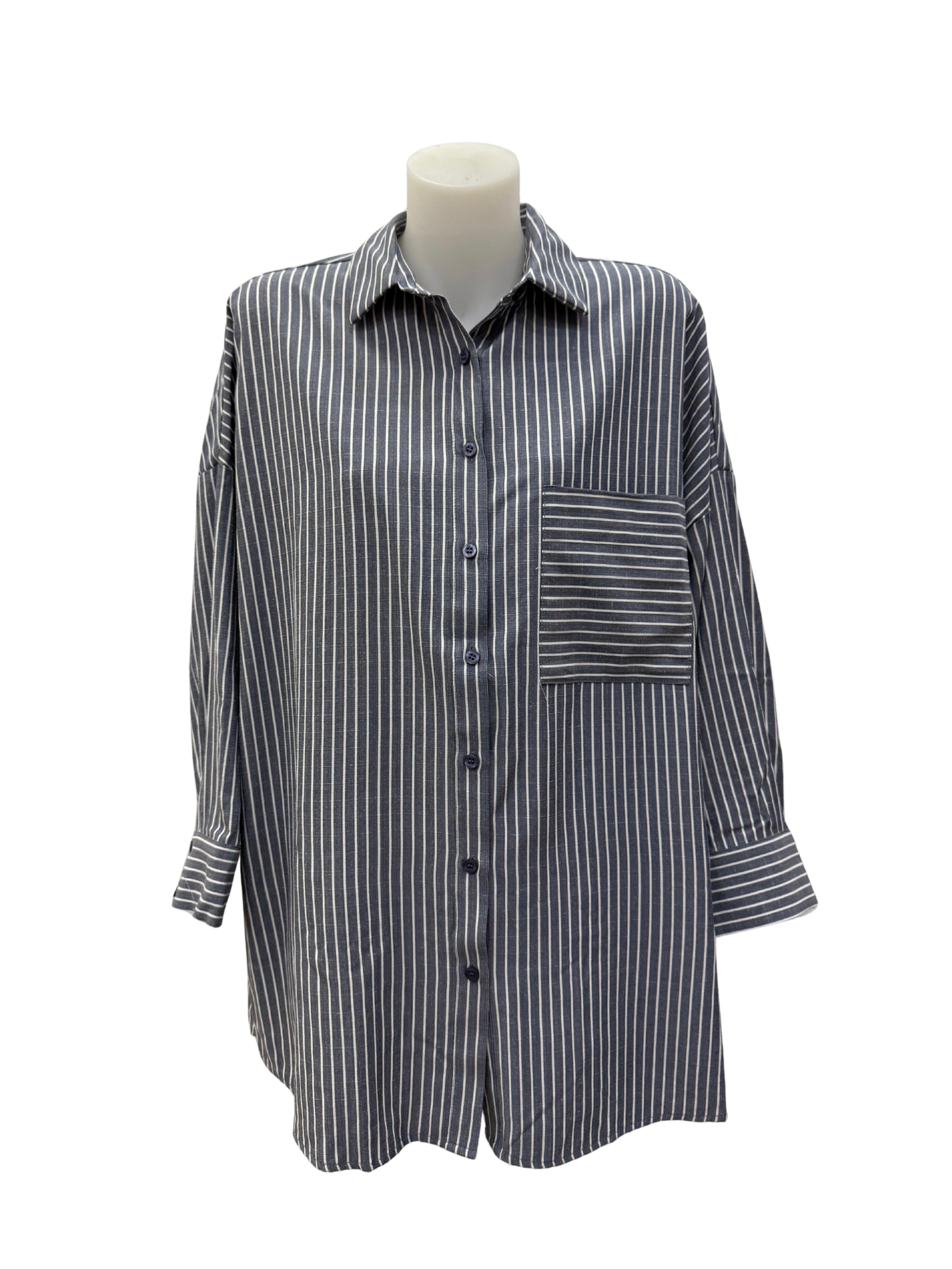 Curtis Stripe Shirt - Slate