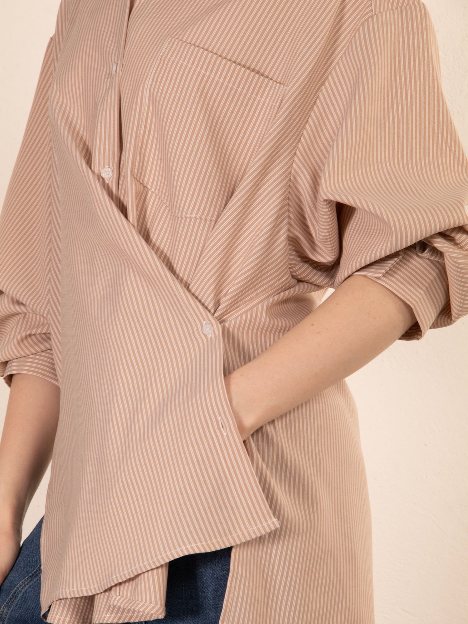 Mika Shirt - Beige Stripe