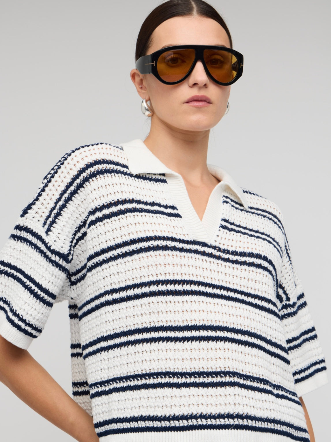 Solstice Knit Polo Top