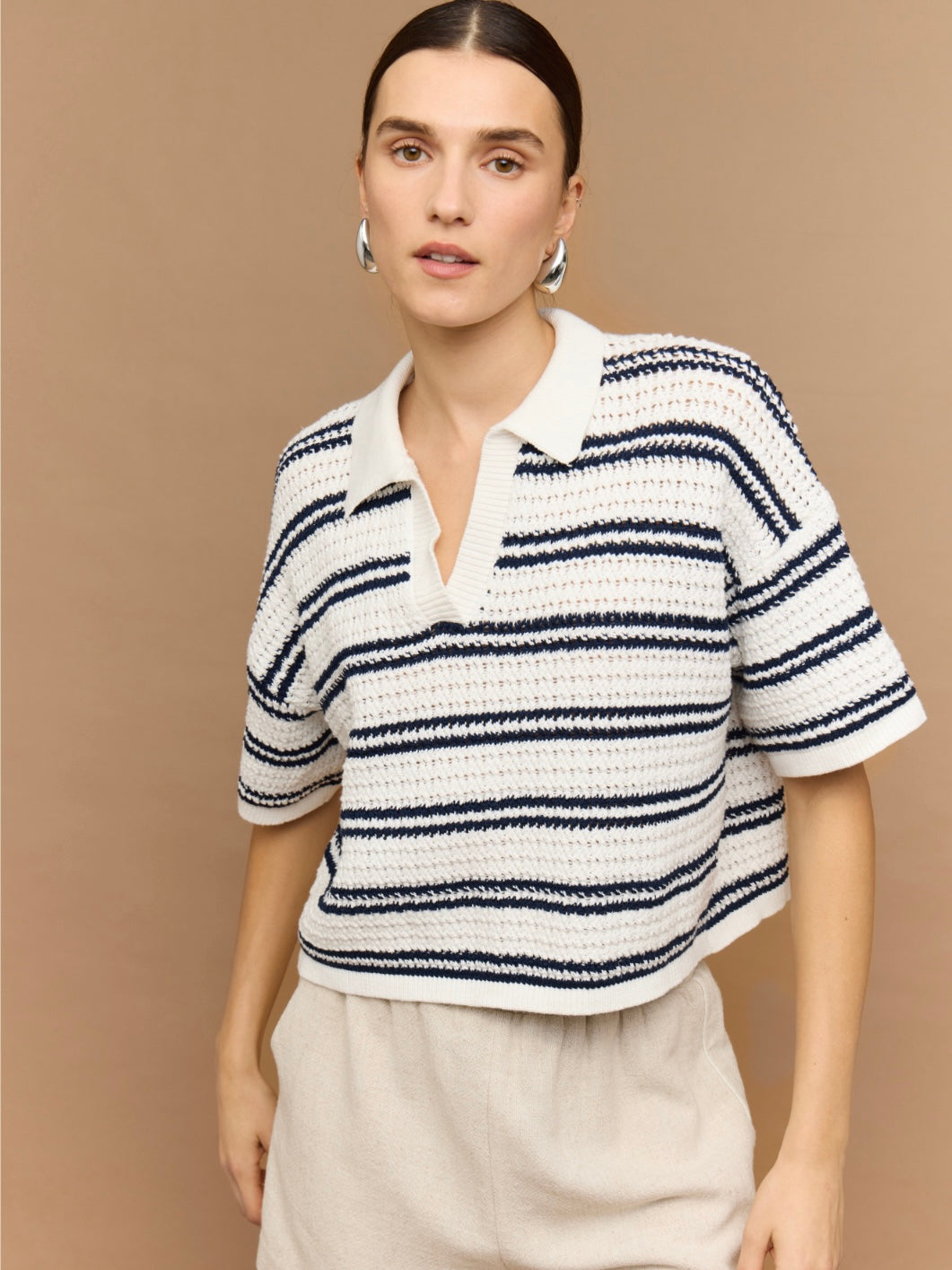 Solstice Knit Polo Top