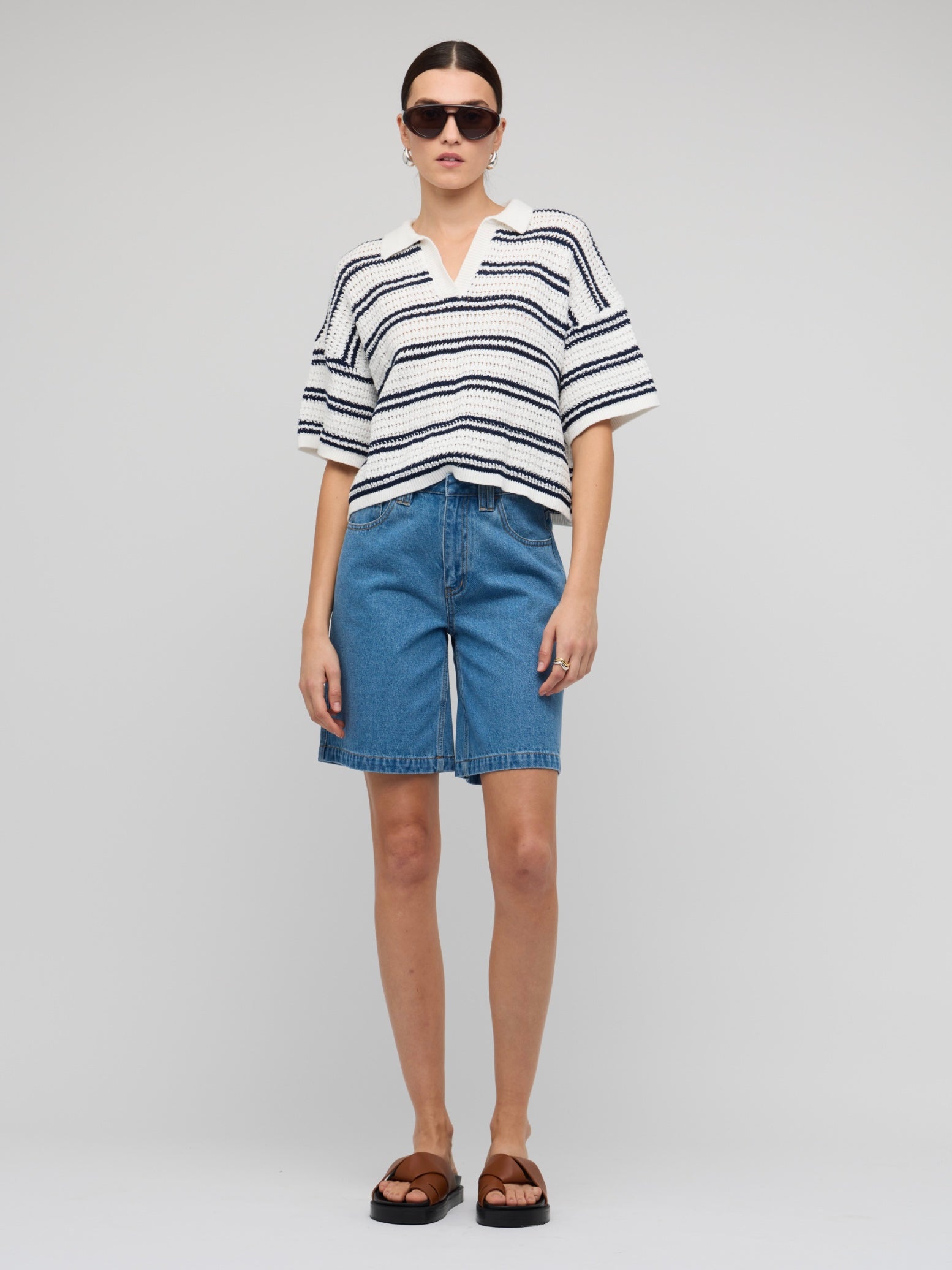 Solstice Knit Polo Top