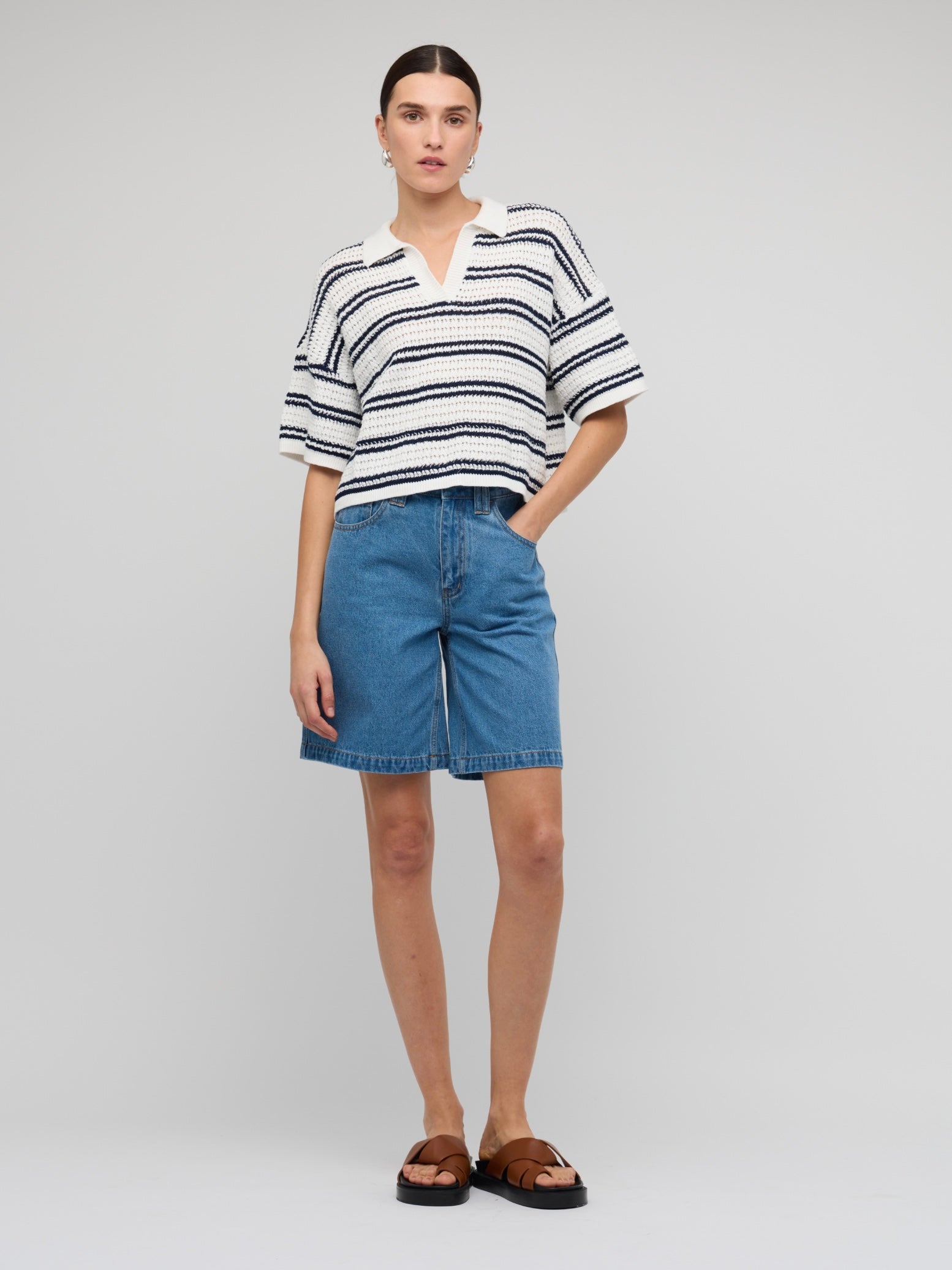 Solstice Knit Polo Top