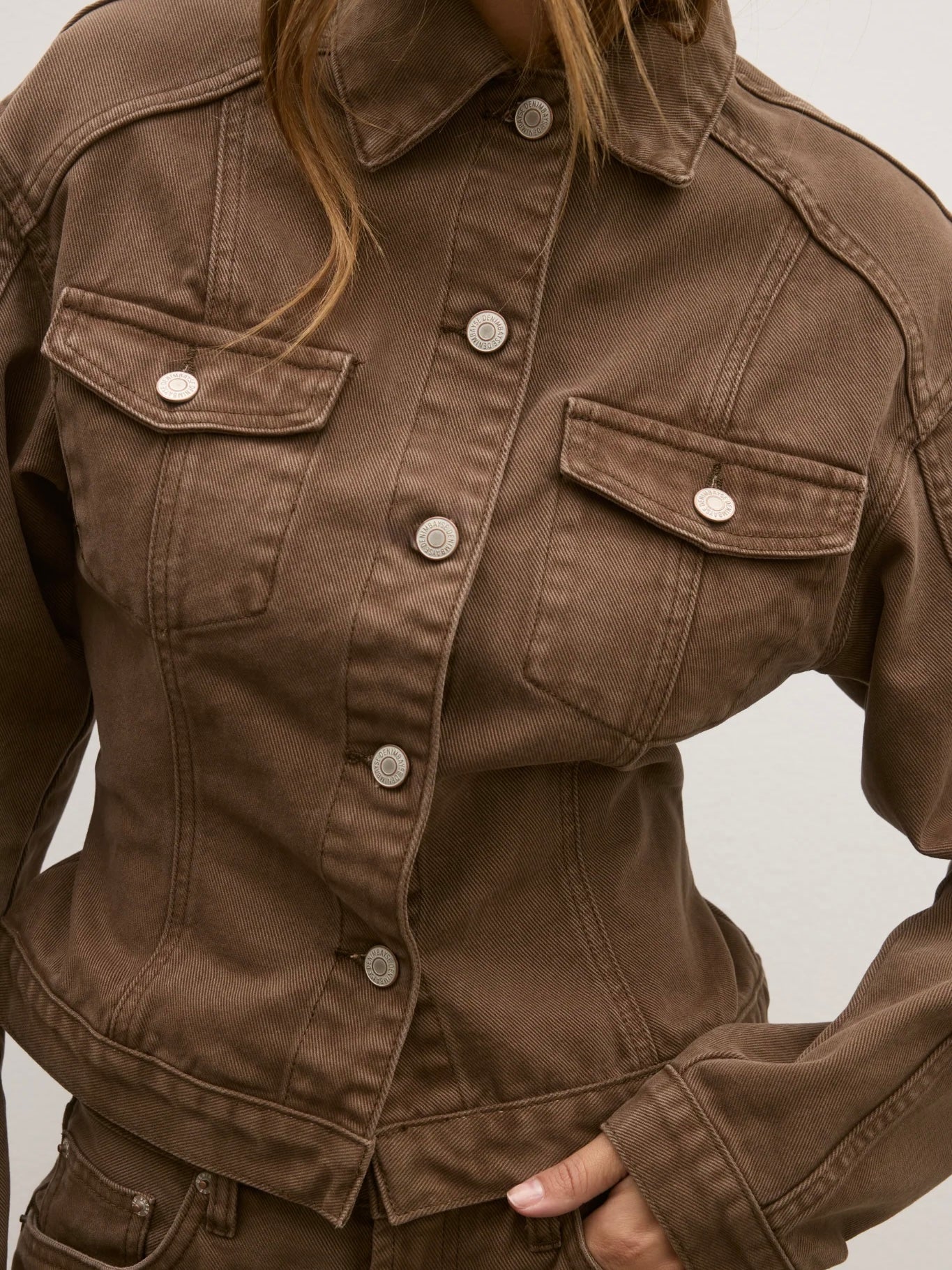 Violet Denim Jacket - Chocolate