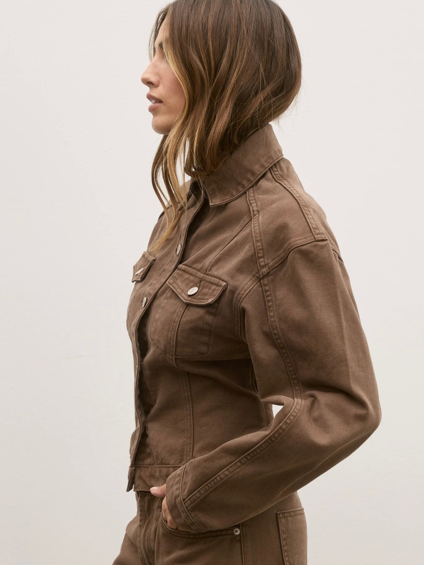 Violet Denim Jacket - Chocolate