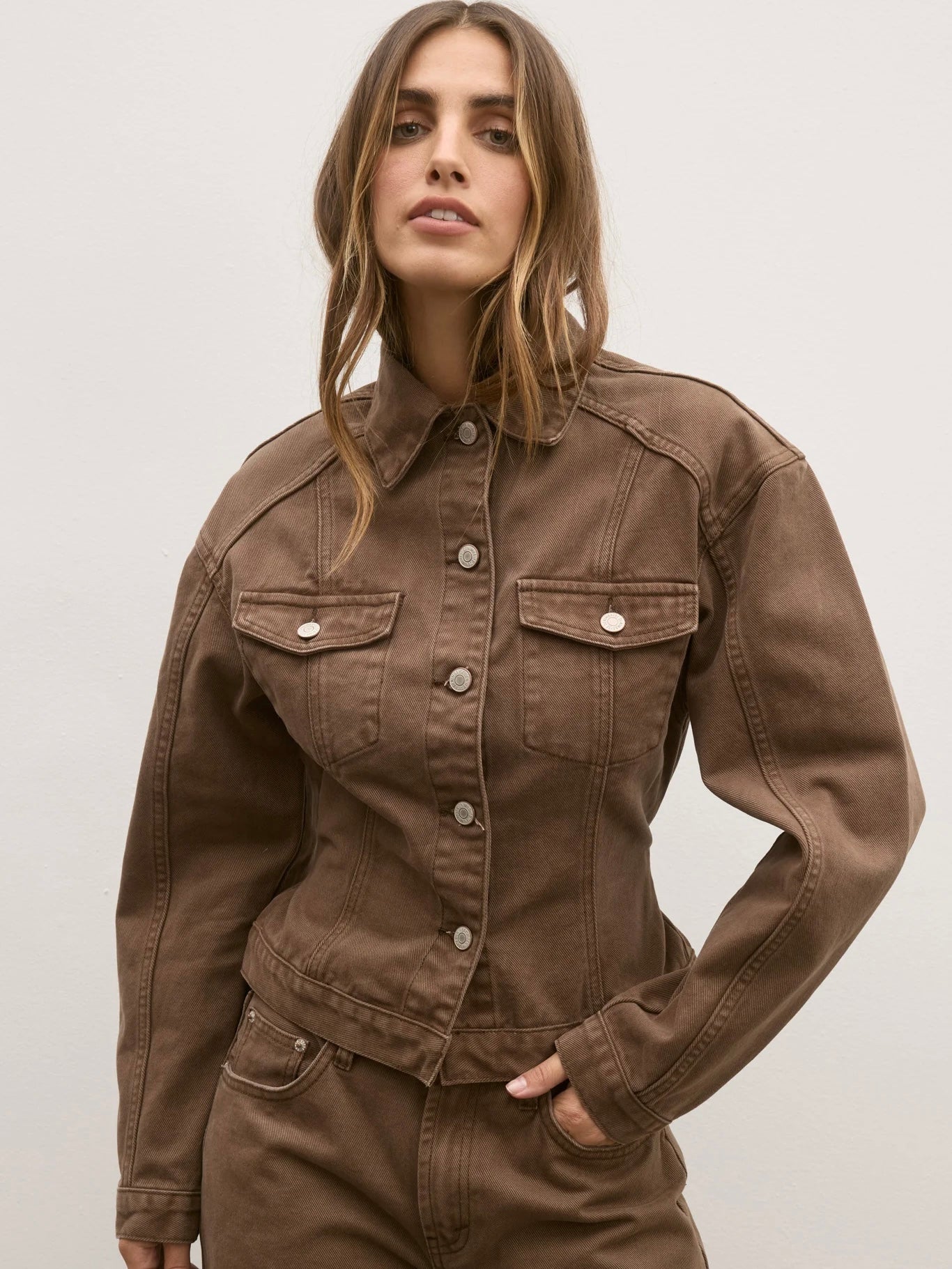 Violet Denim Jacket - Chocolate