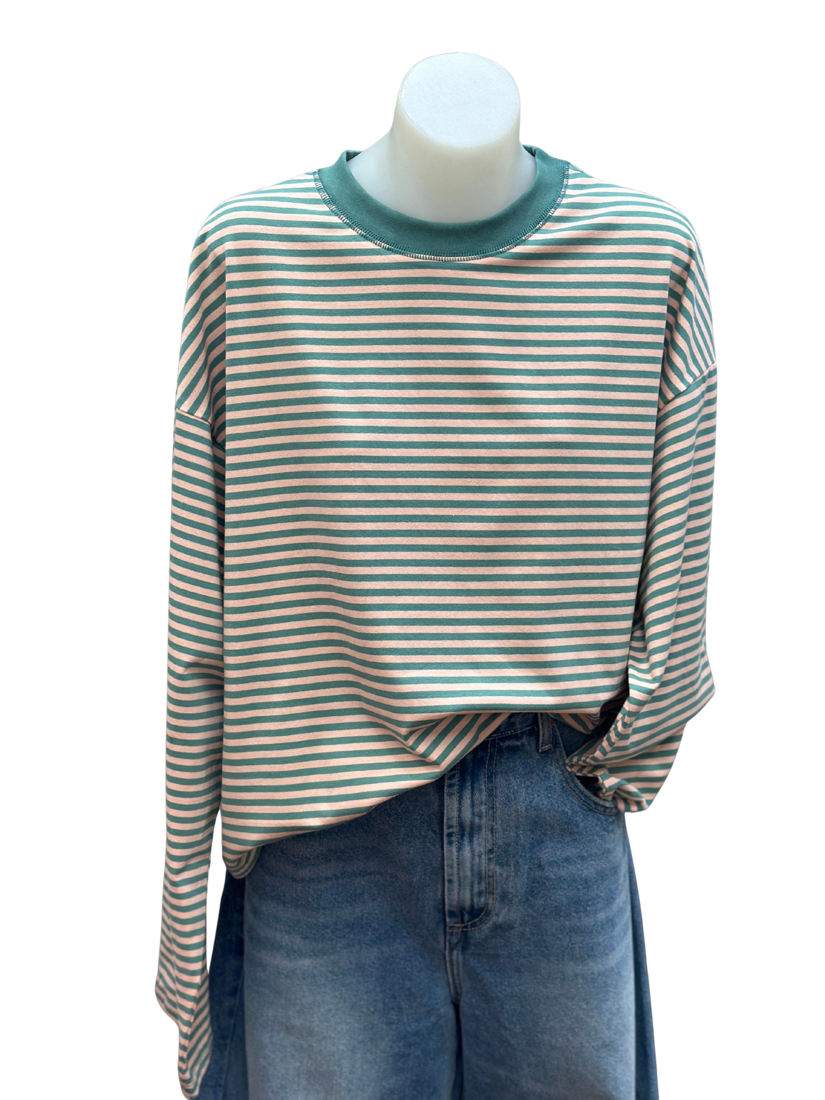 Avery Long Sleeve - Sage / Peach