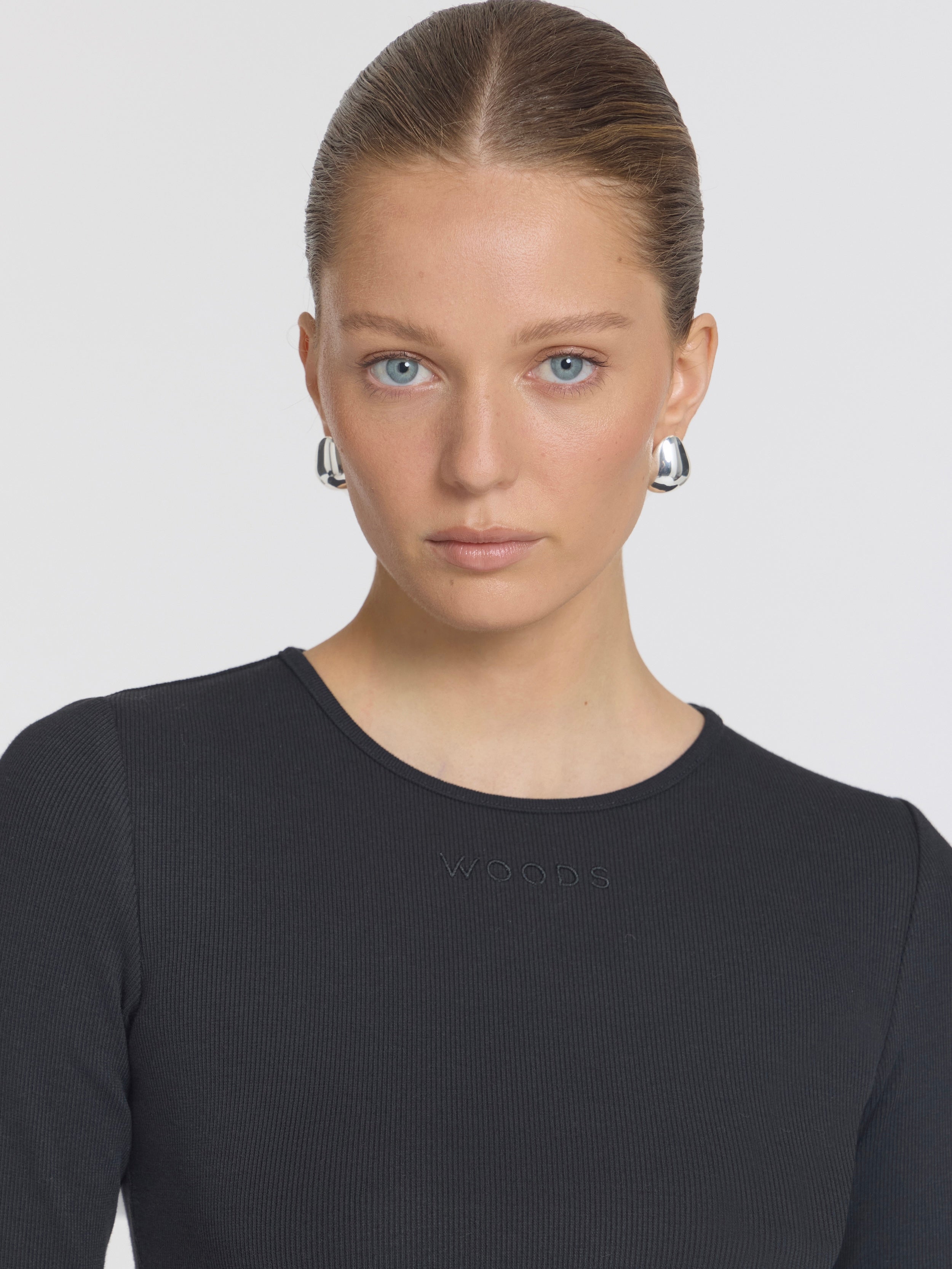 Woods Rib LS Tee - Black