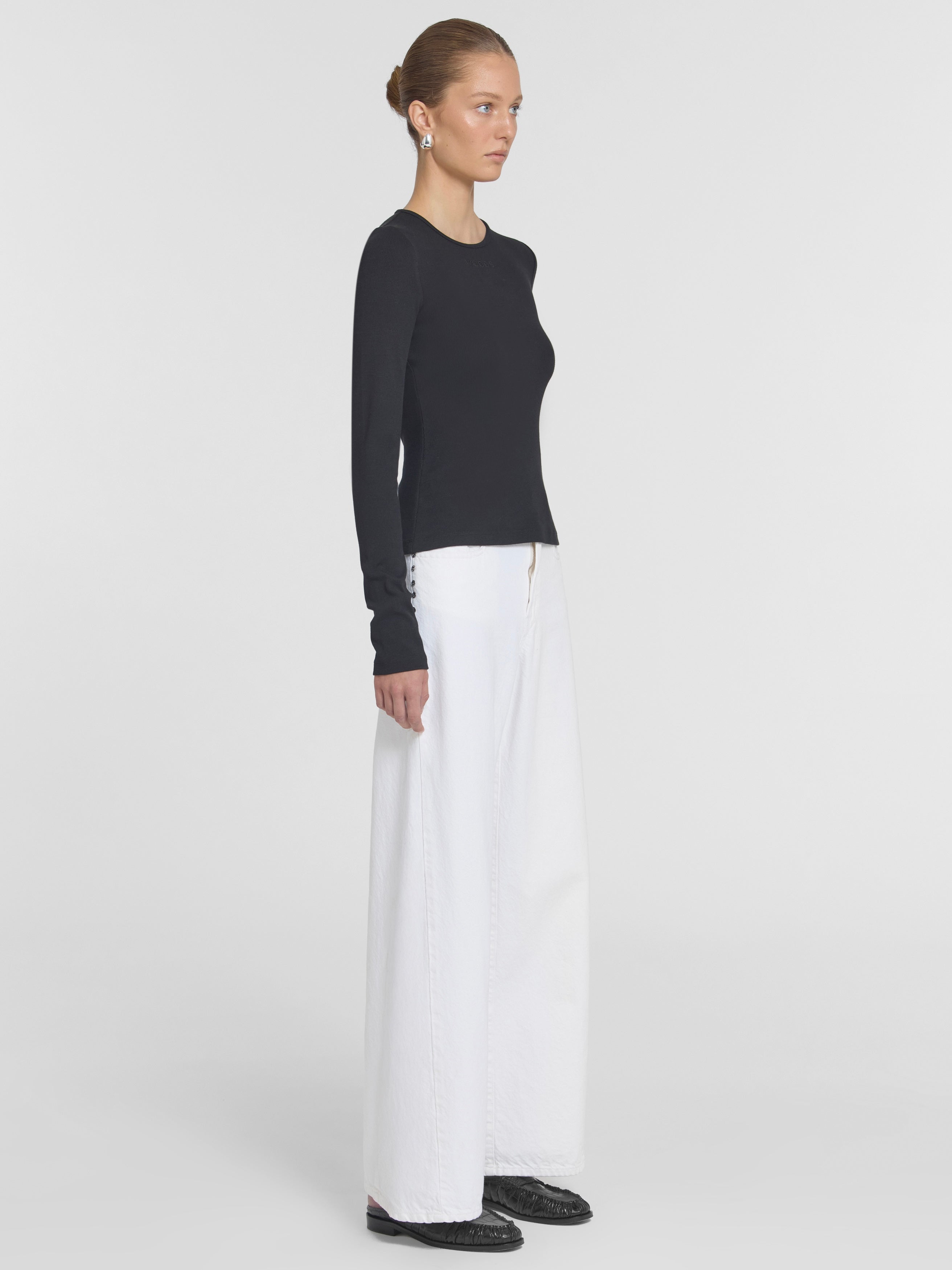 Woods Rib LS Tee - Black