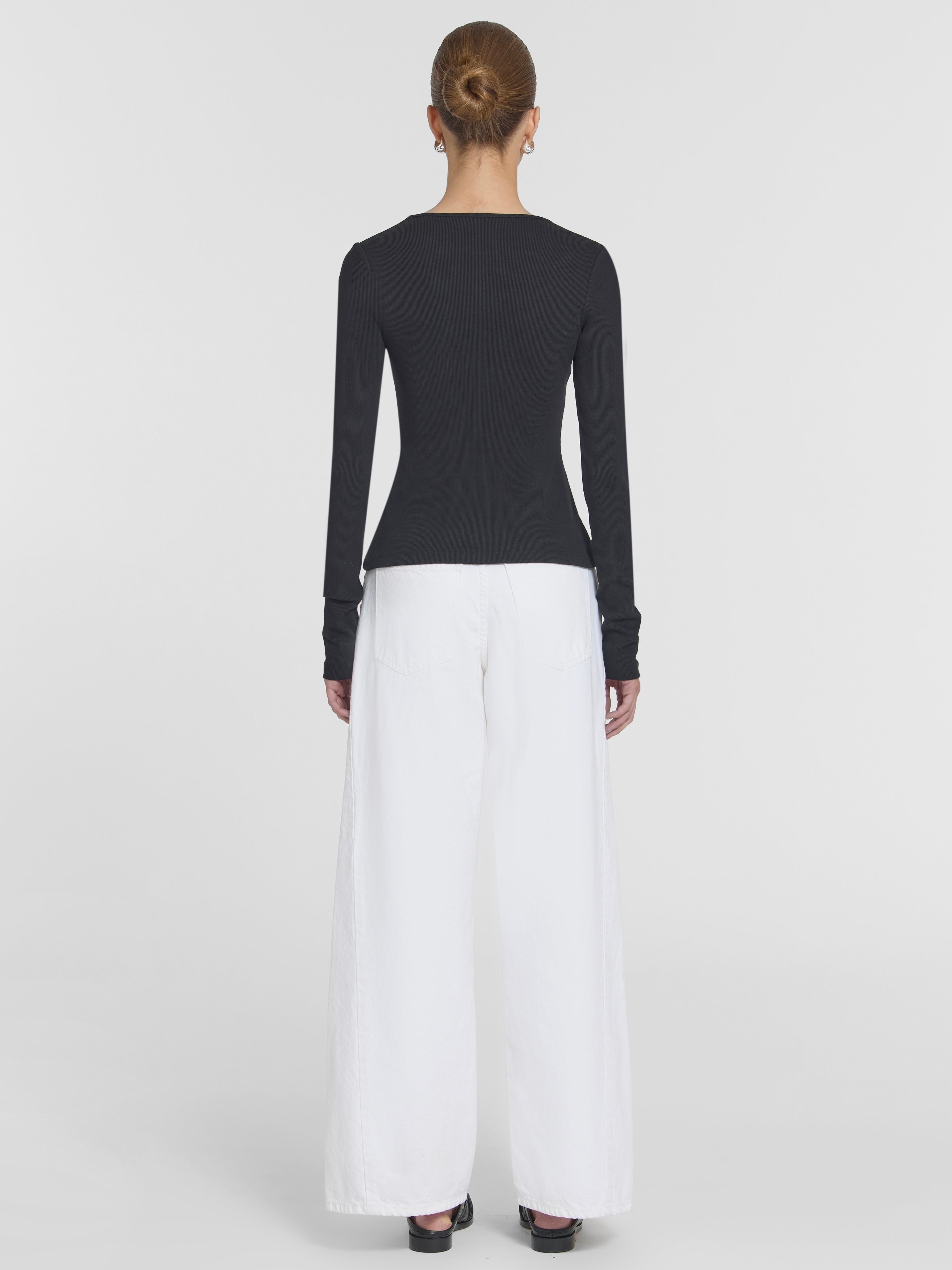 Woods Rib LS Tee - Black