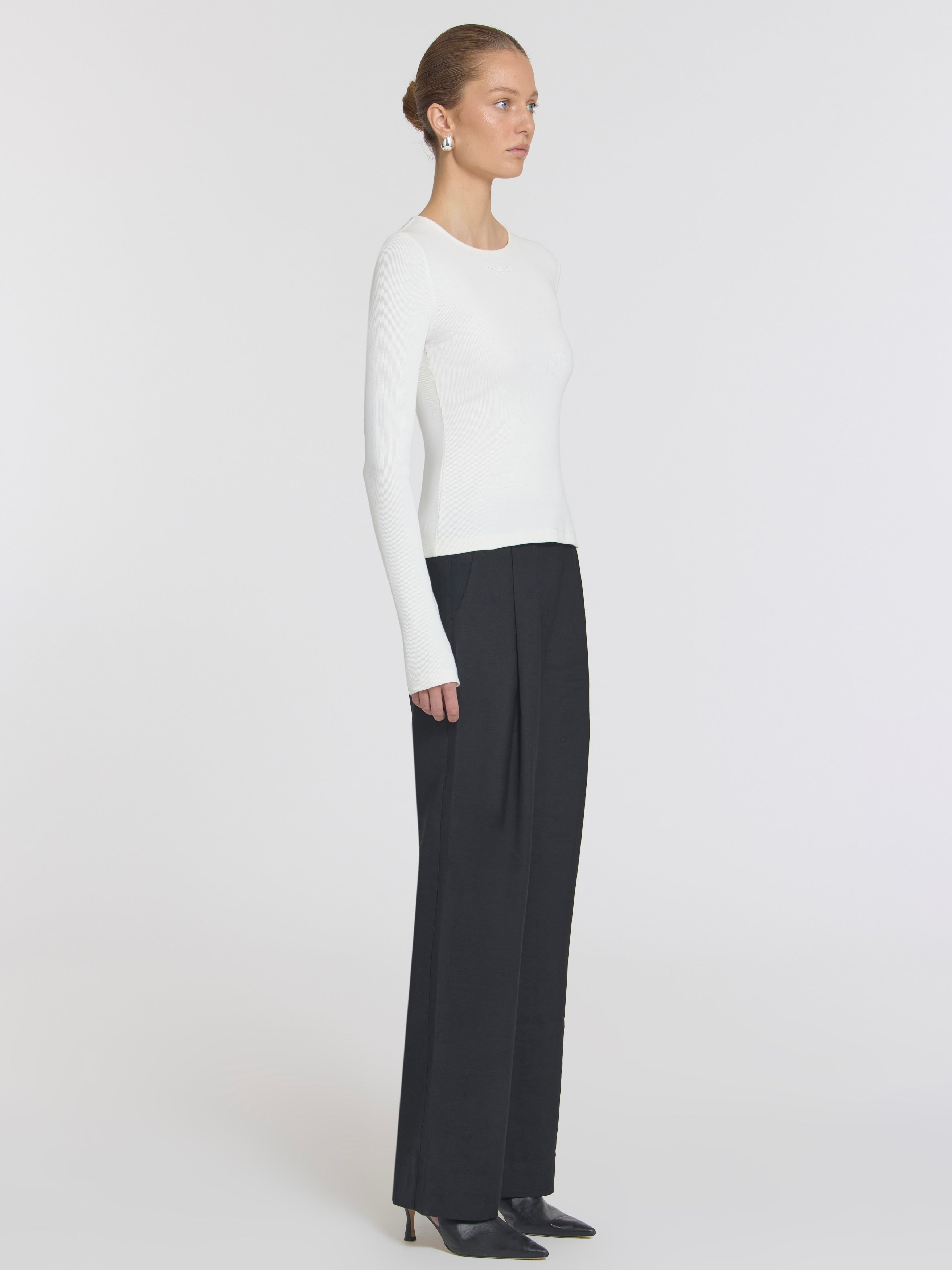 Woods Rib LS Tee - Ivory