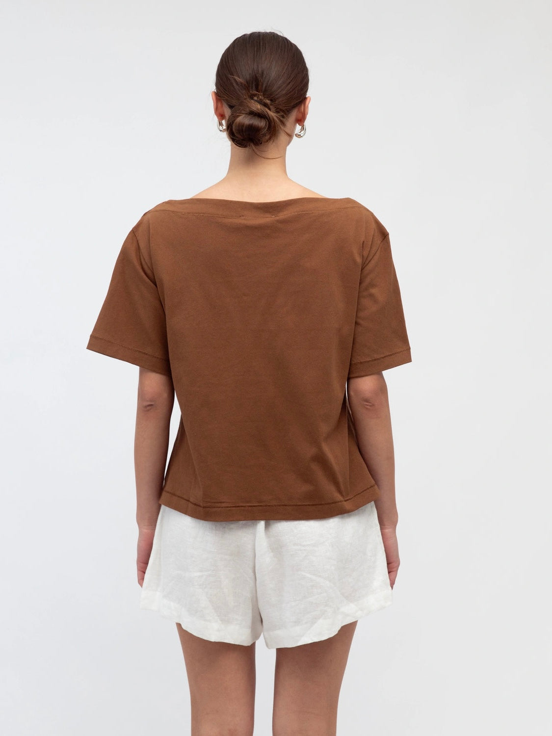 Annie Asymmetrical Tee - Chocolate