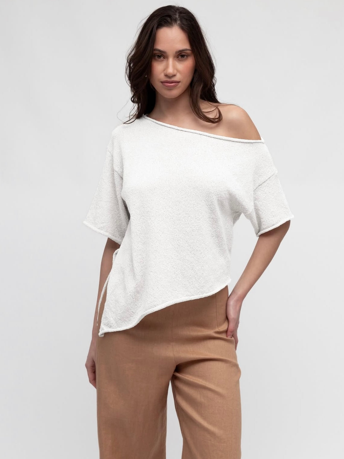 Rhea Knit Tee - White