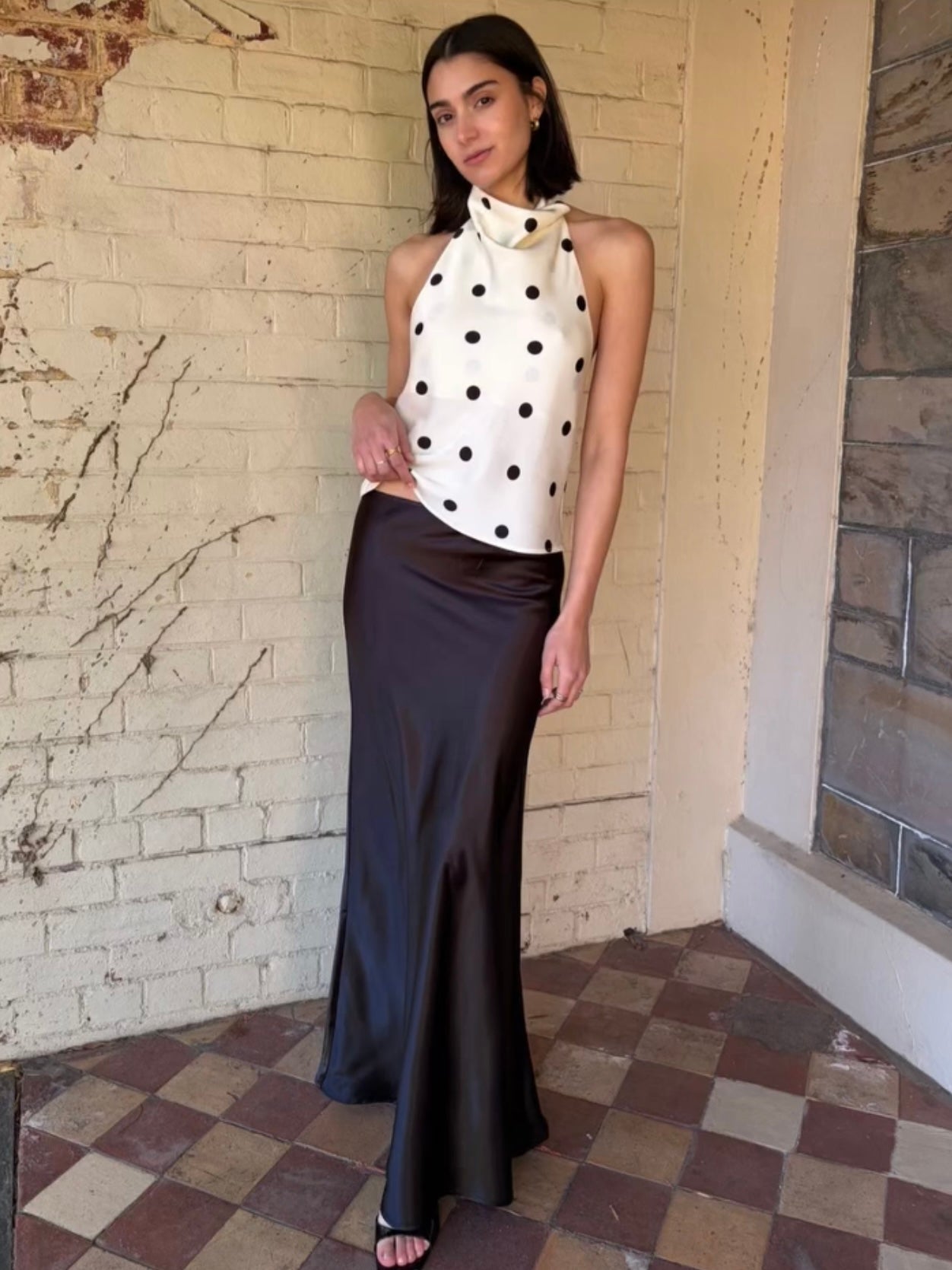 Elki Top - Ivory / Black Spot