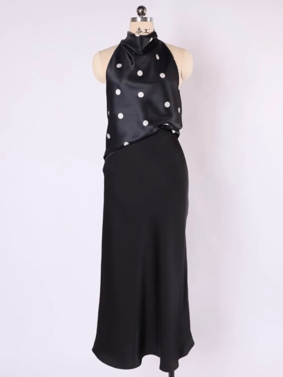 Elki Top - Black / Ivory Spot