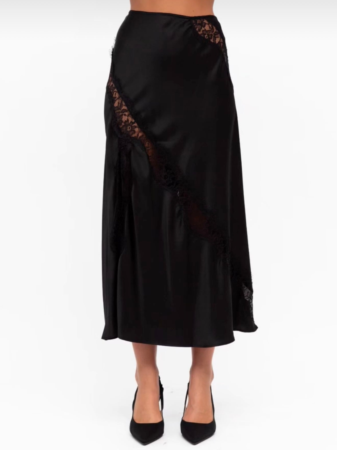 Magda Lace Skirt - Black