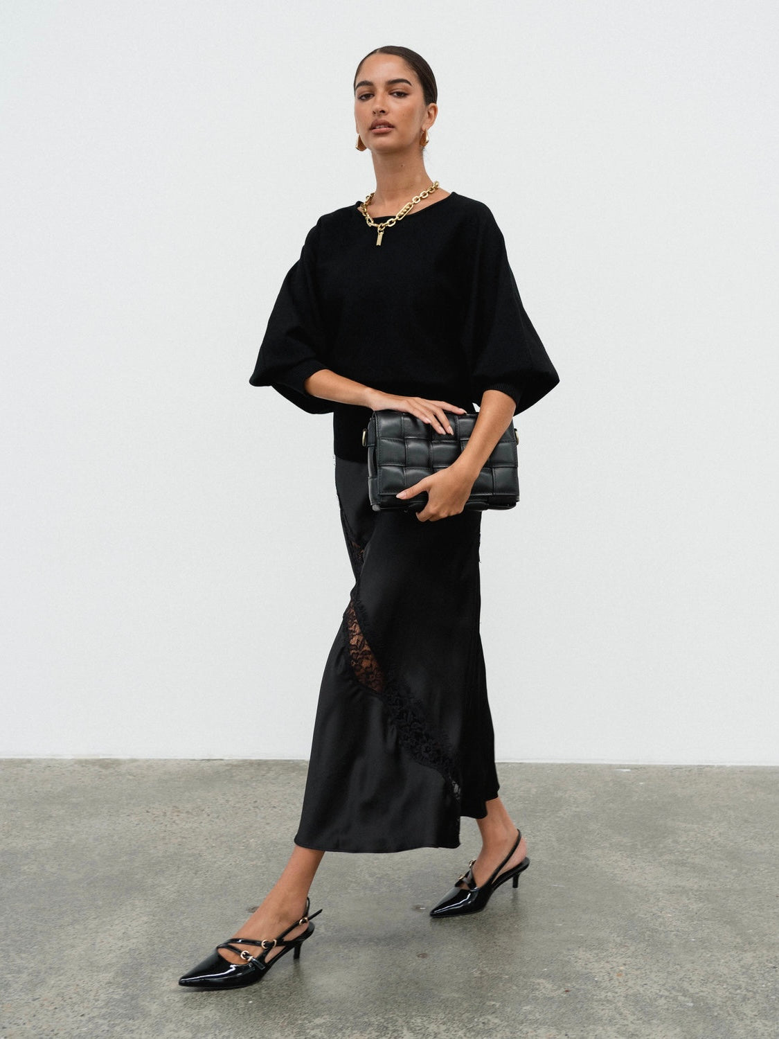 Magda Lace Skirt - Black