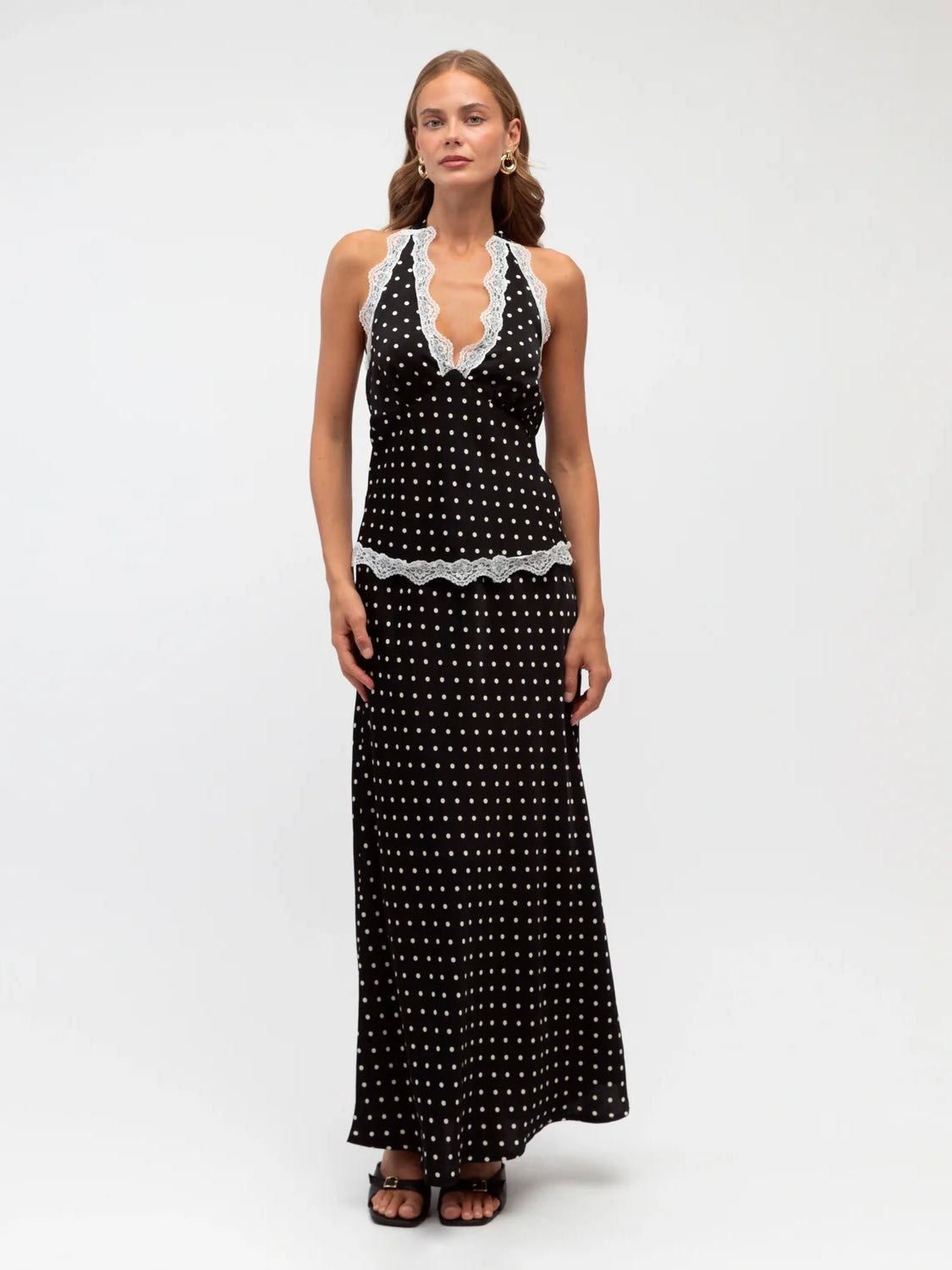 Frankie Spot Skirt - Black