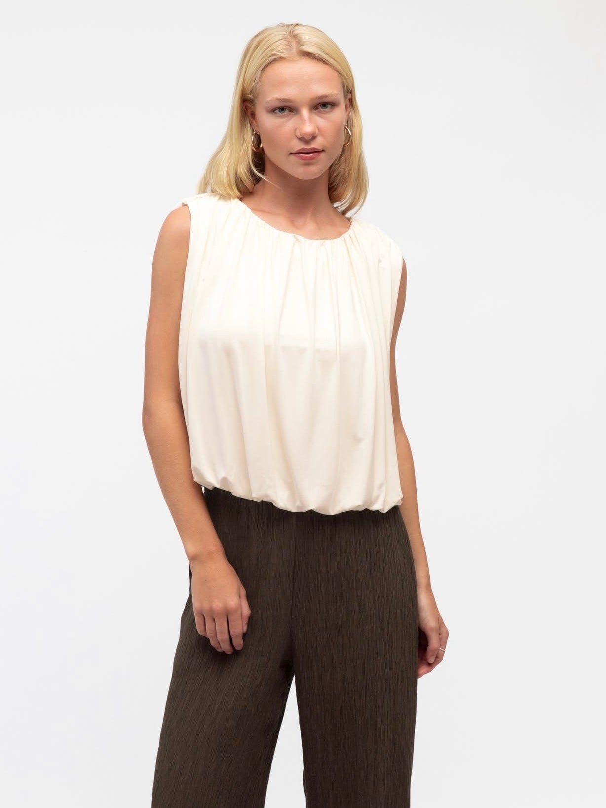 Shae Bubble Hem Top - White