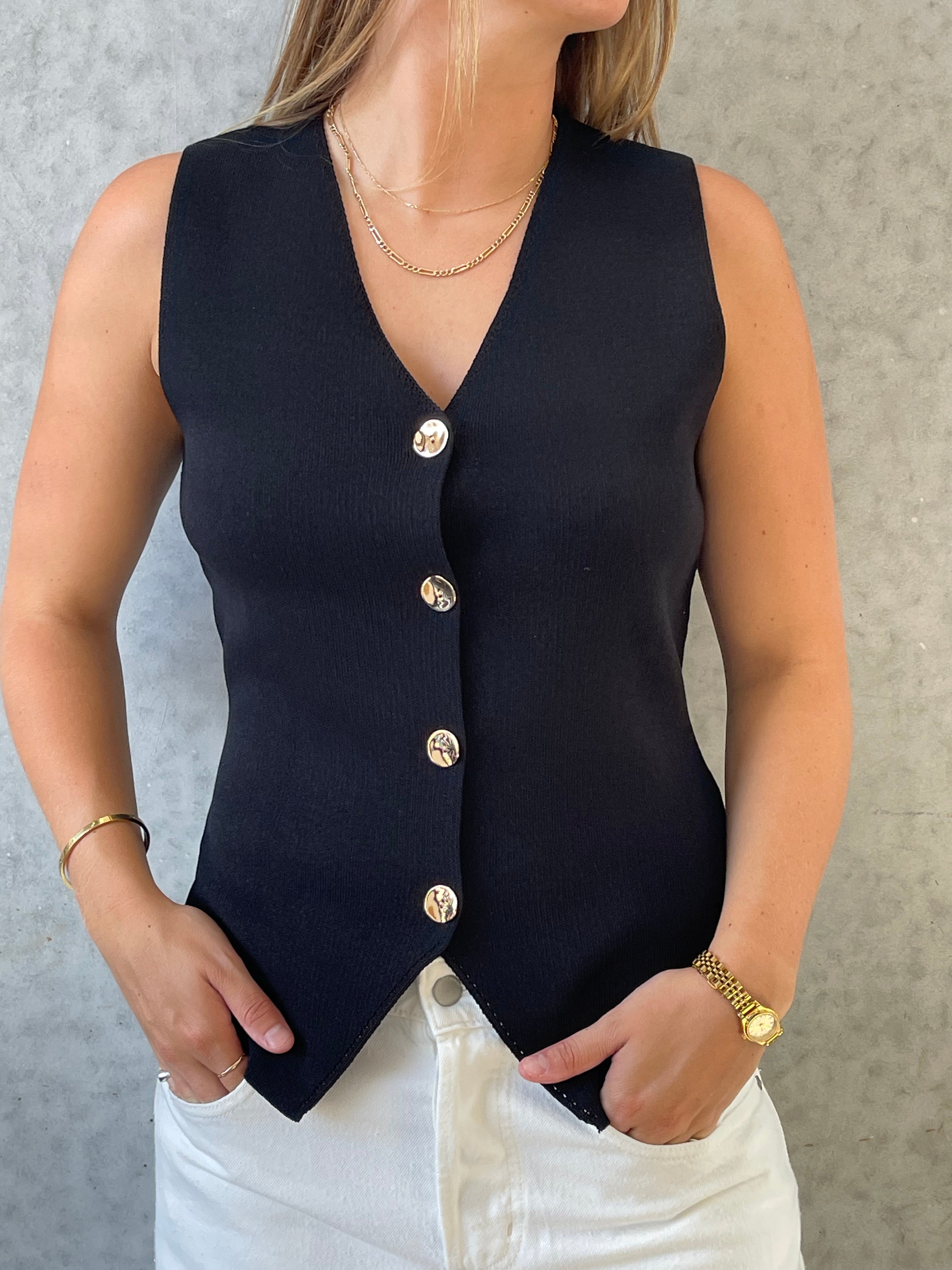 Sonny Knit Vest - Black