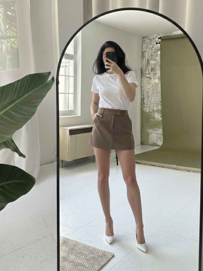 Layla Mini Skirt - Chocolate