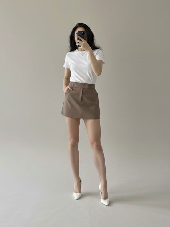 Layla Mini Skirt - Chocolate