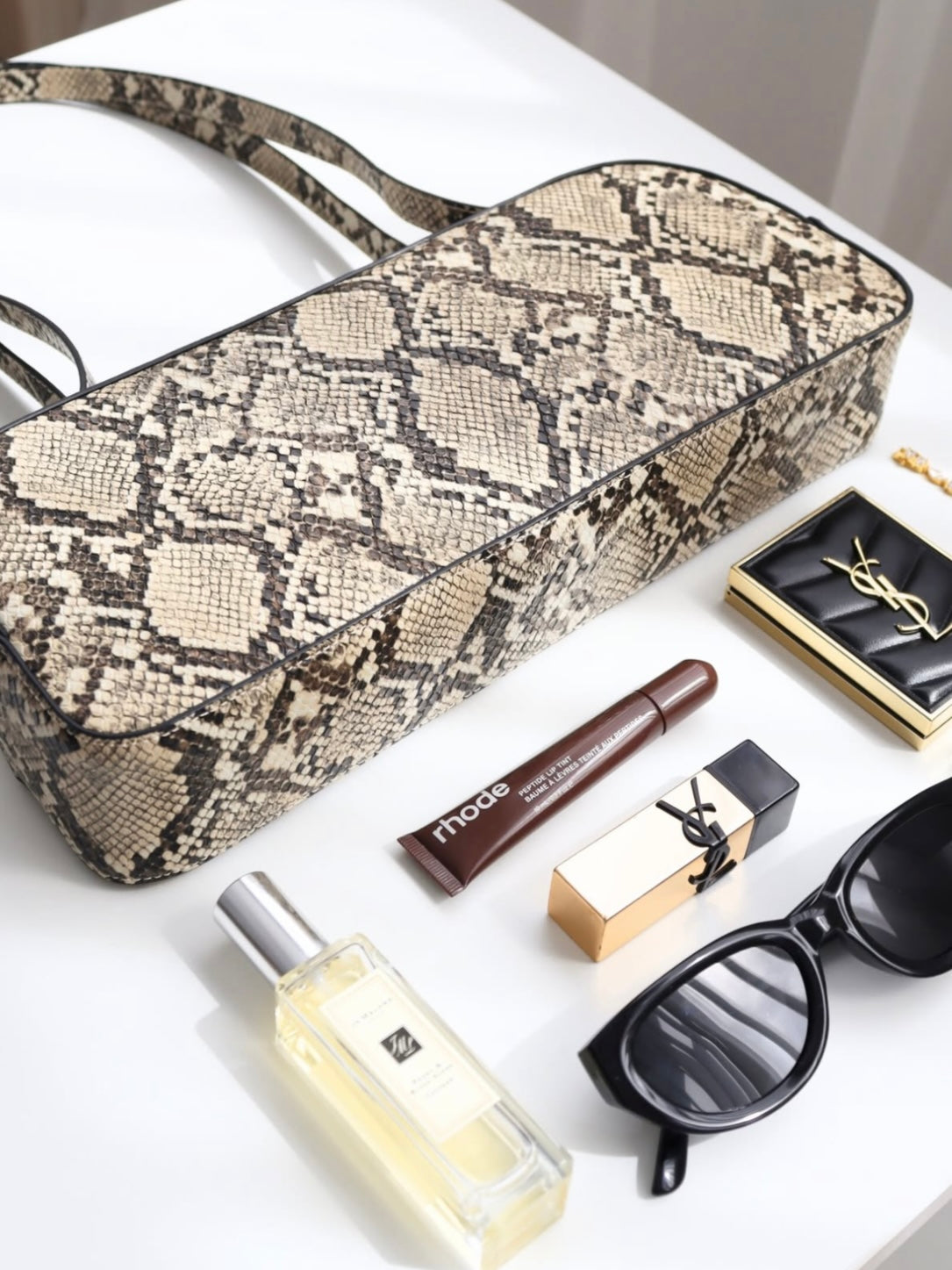 Addie Baguette Bag - Snake