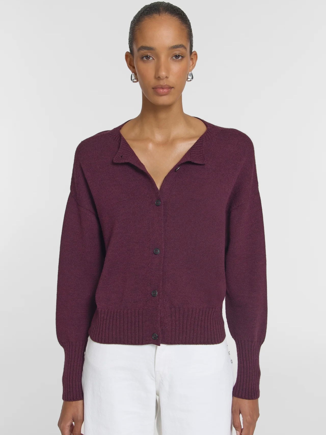 Hart Merino Cardigan - Garnet