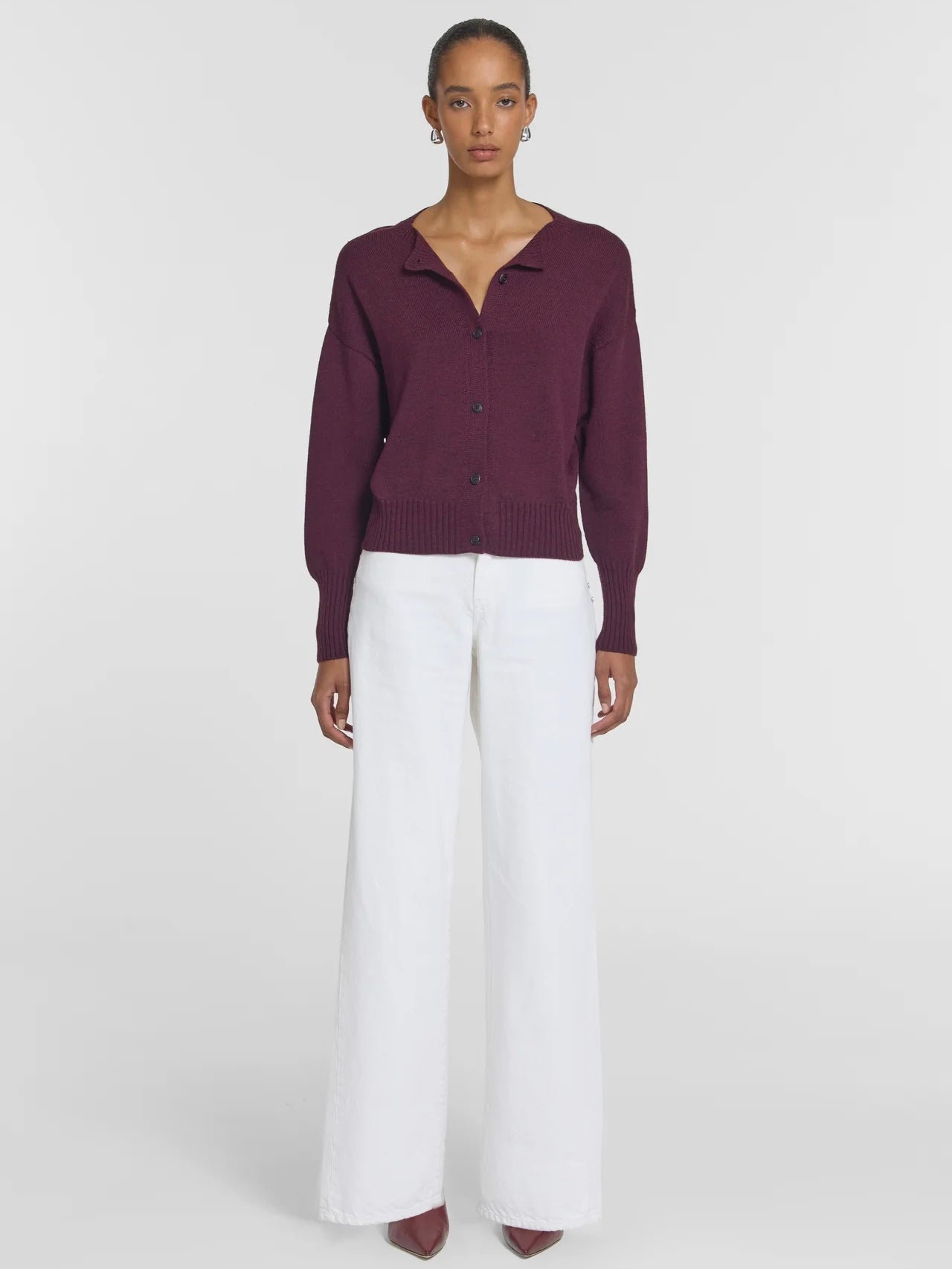 Hart Merino Cardigan - Garnet