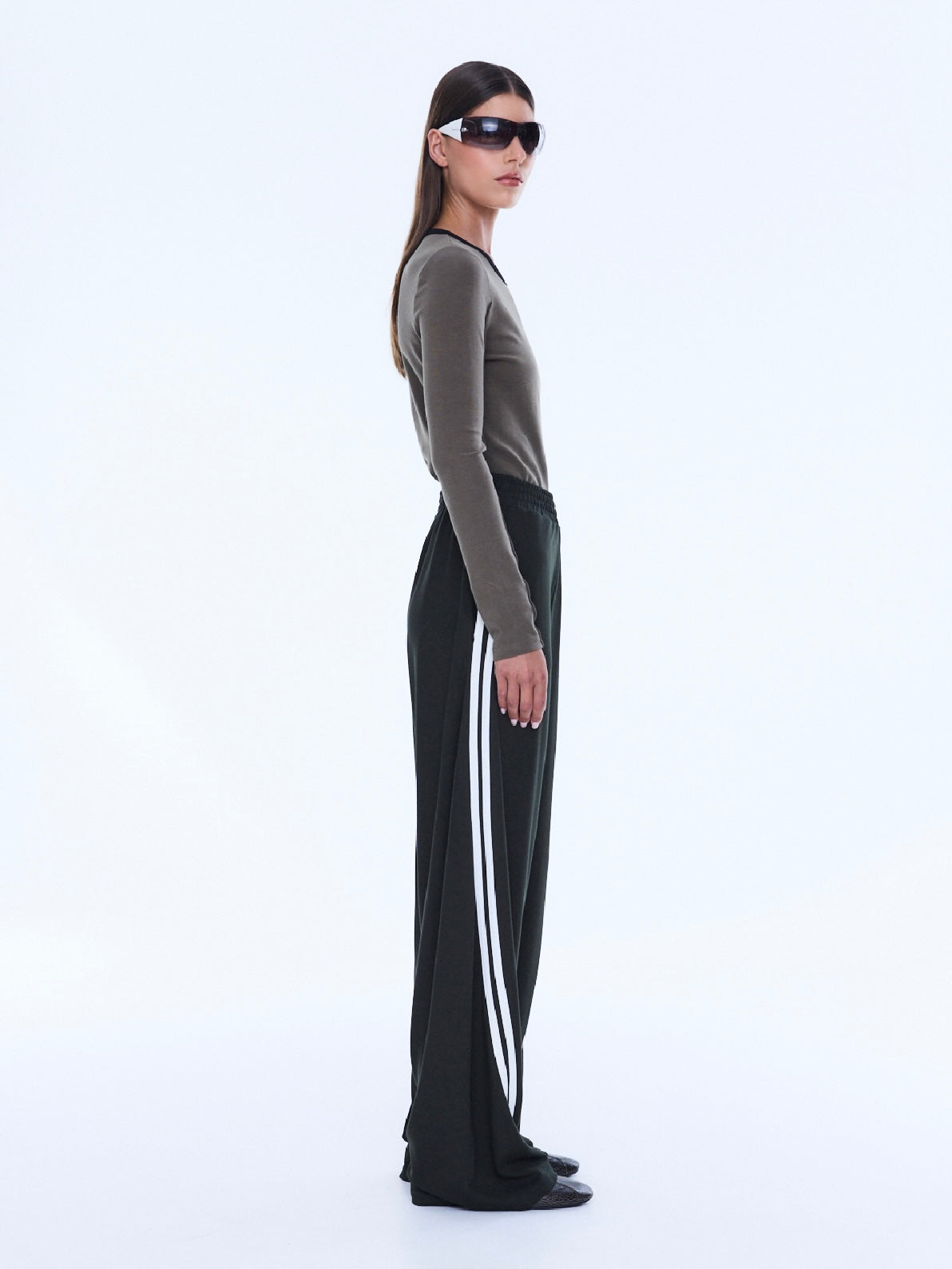 Valentina Stripe Pant - Olive