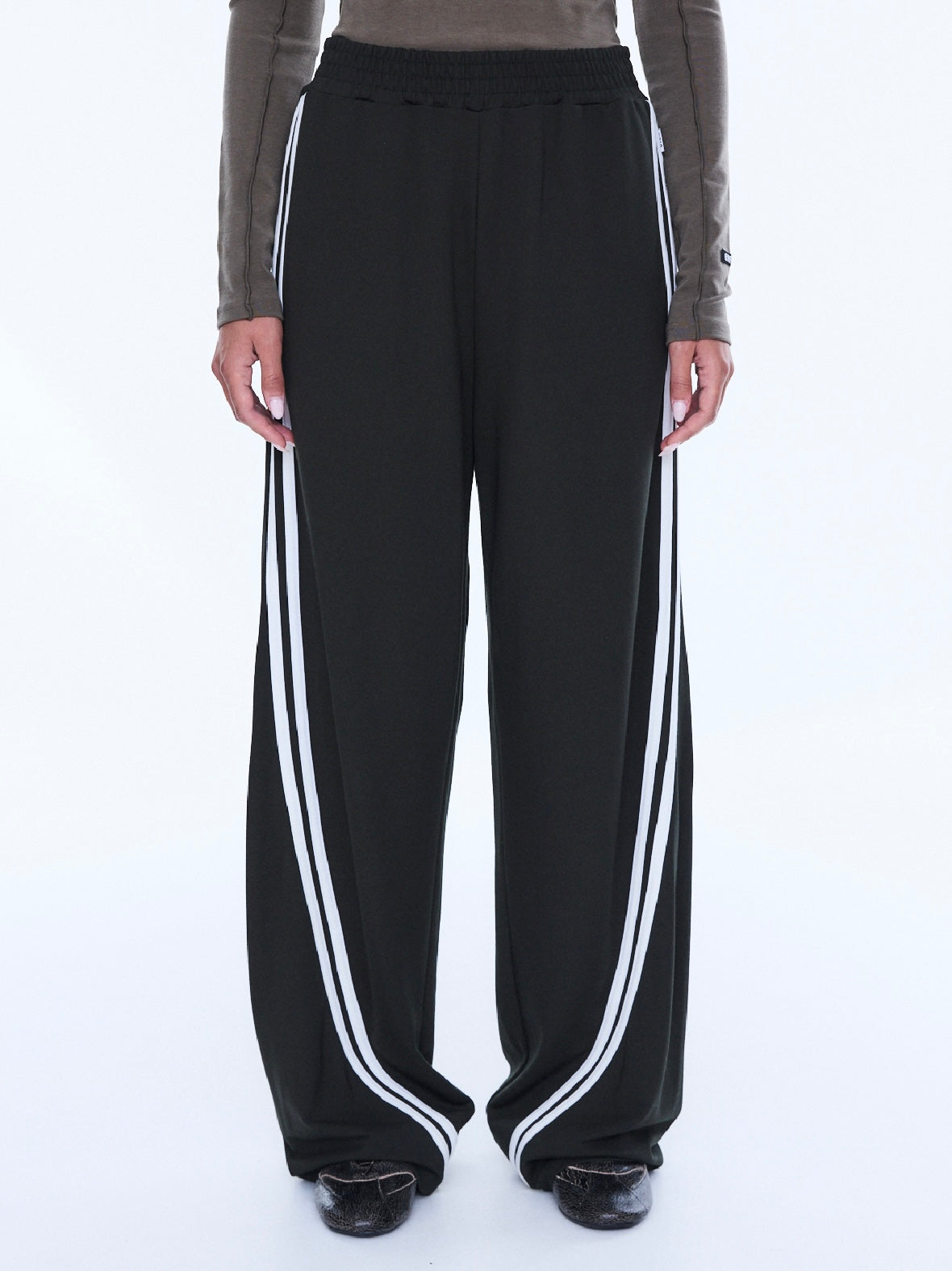 Valentina Stripe Pant - Olive
