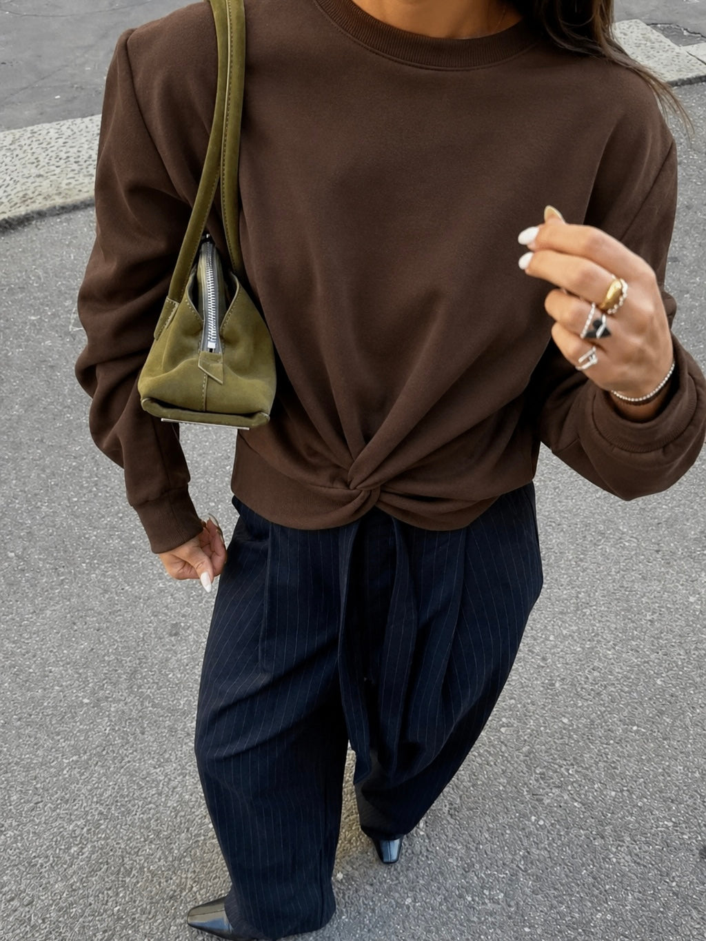 Milla Twist Sweat - Chocolate