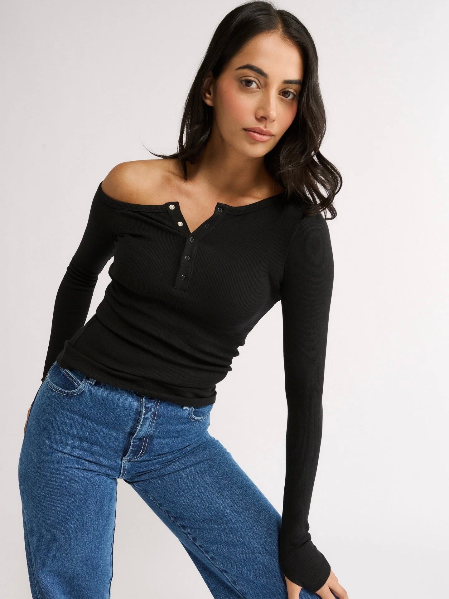 Cobie Off Shoulder Top - Black