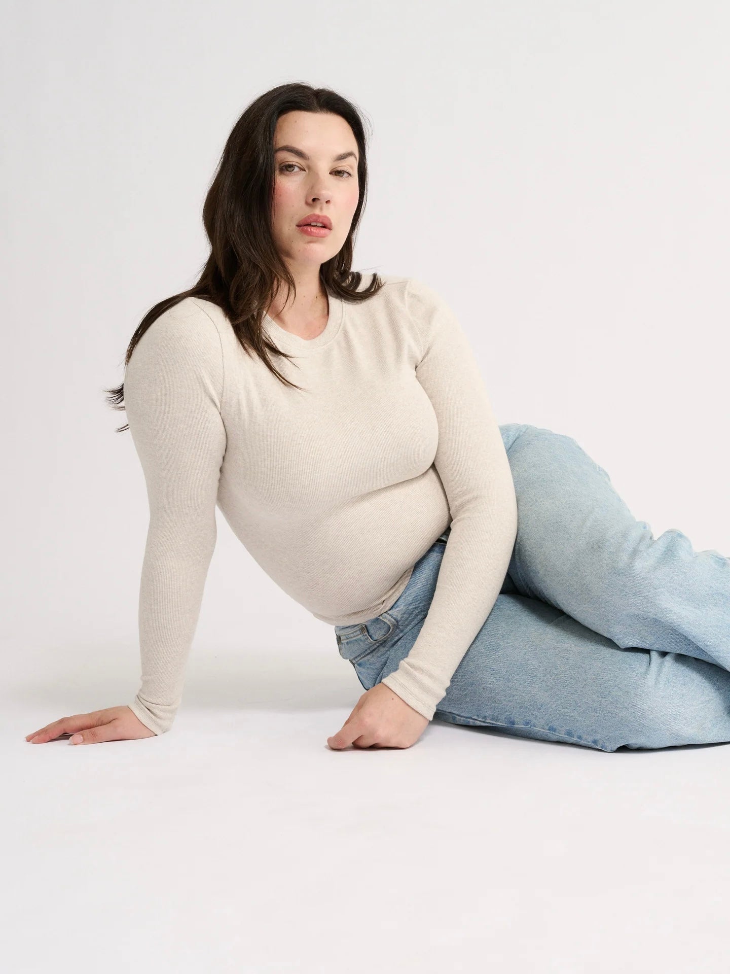 Carina Top - Oatmeal Marle