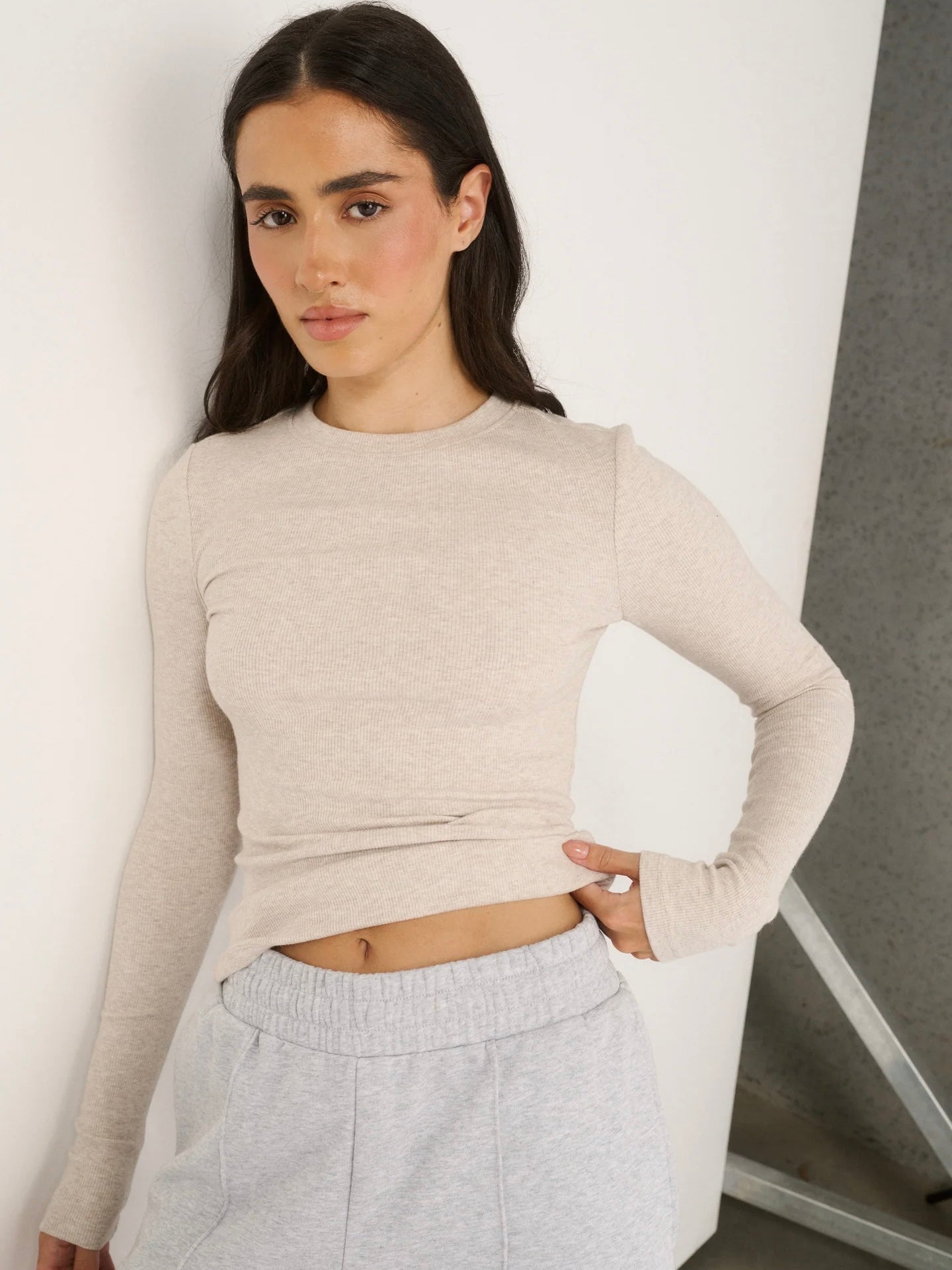 Carina Top - Oatmeal Marle
