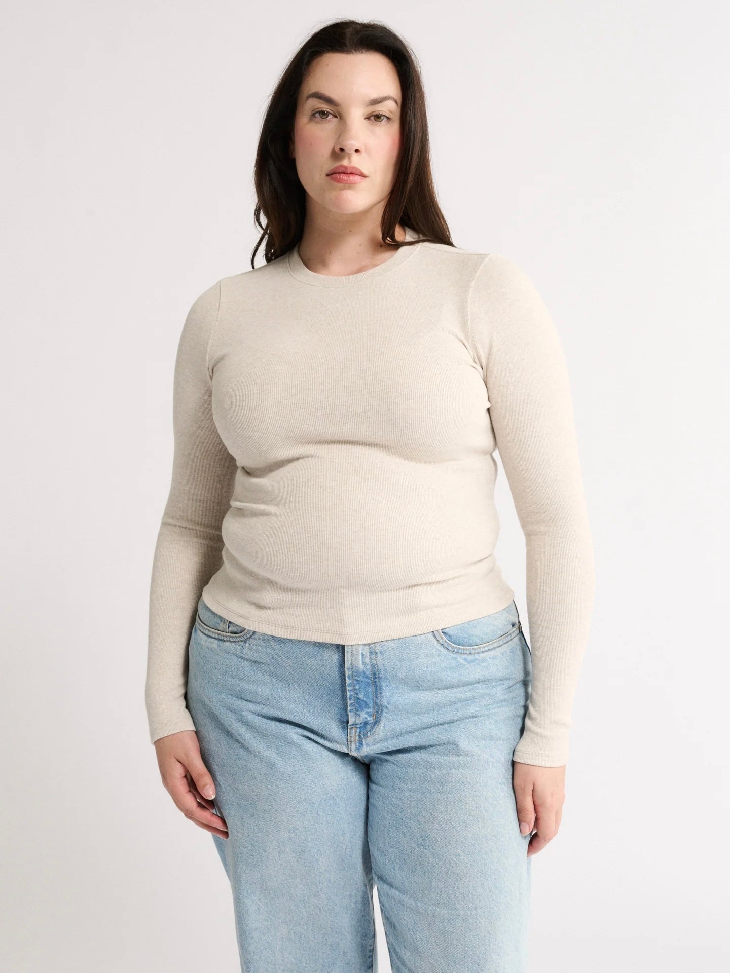 Carina Top - Oatmeal Marle