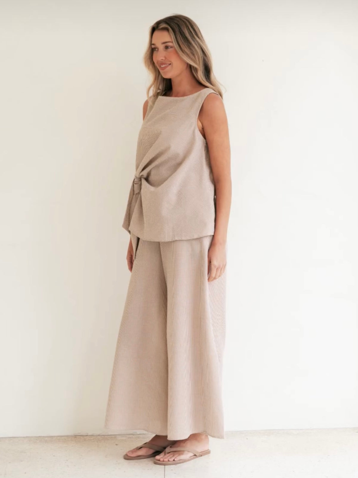 Krissy Check Pant - Beige
