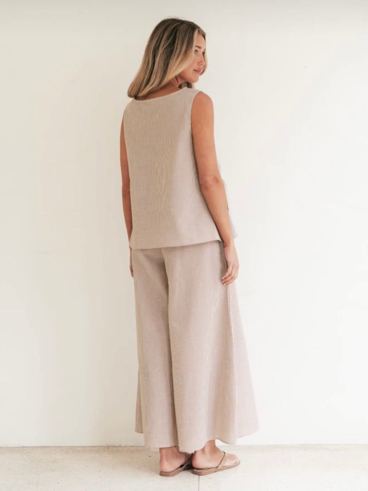 Krissy Check Pant - Beige