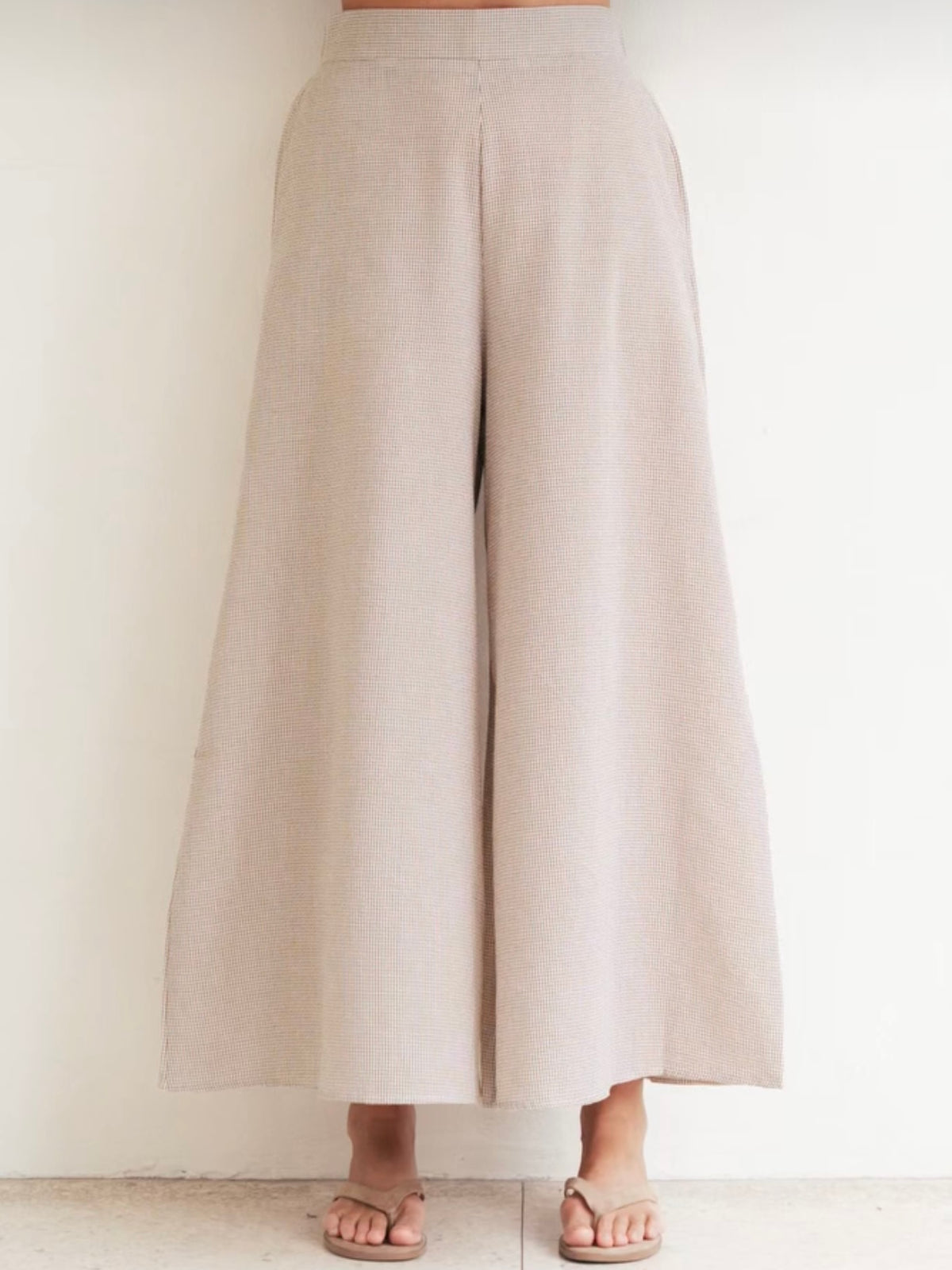 Krissy Check Pant - Beige