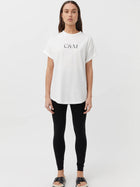 Huntington C&M Tee Soft White w Black