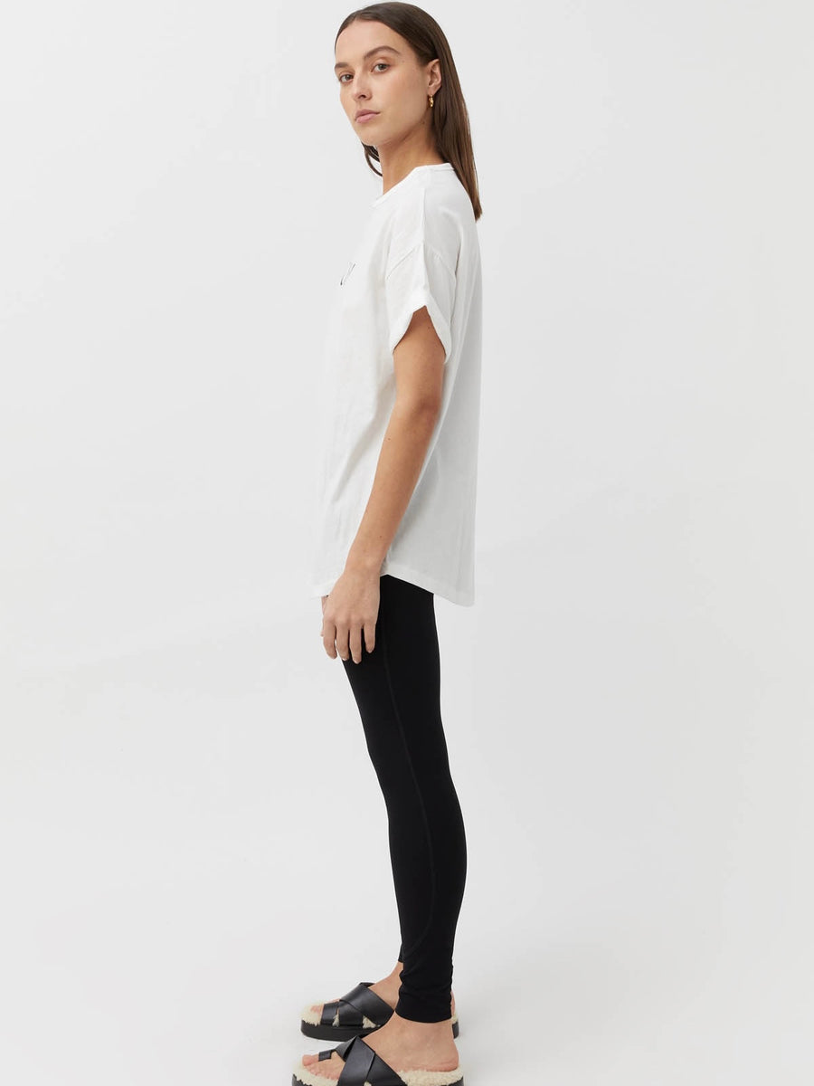 Huntington C&M Tee Soft White w Black