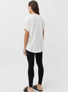 Huntington C&M Tee Soft White w Black