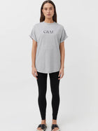 Huntington C&M Tee Grey Marle w Black