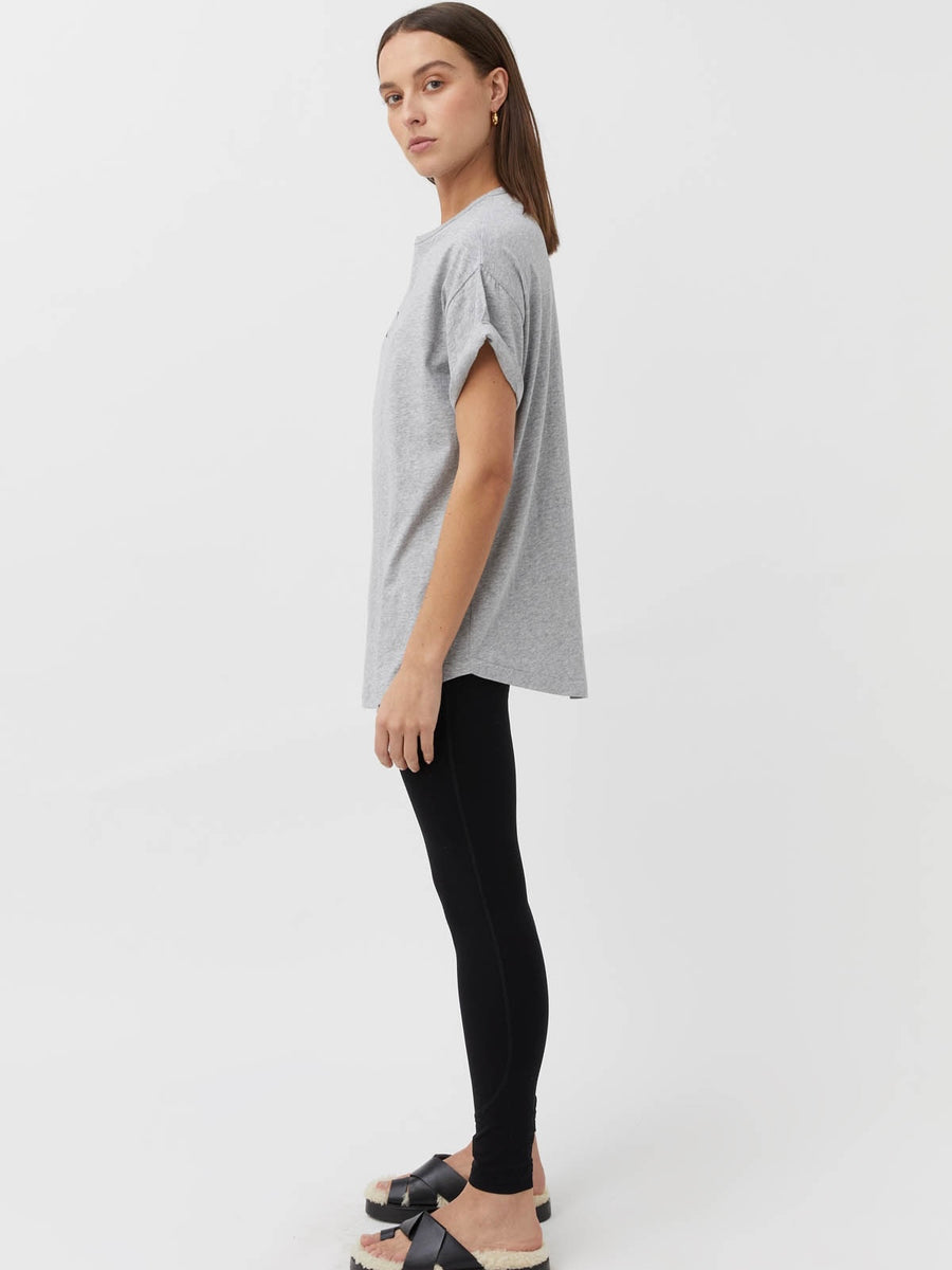 Huntington C&M Tee Grey Marle w Black