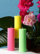 Pillar Neon Yellow Candle