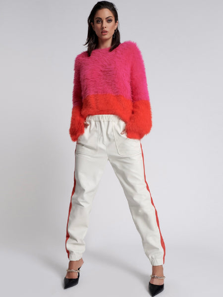 Red Line Leather Track Pants