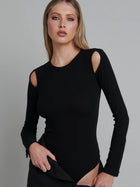 Zeta Cut Out Bodysuit Black