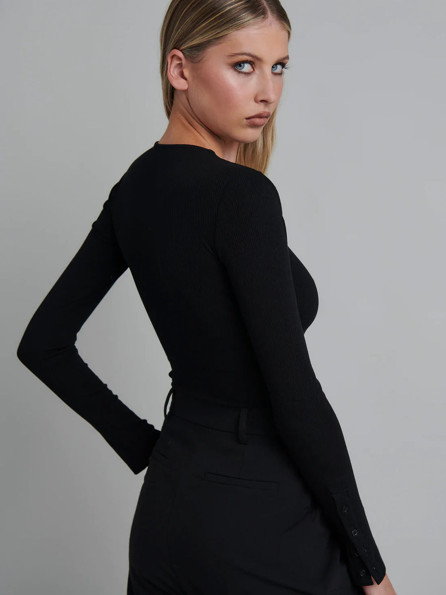 Zeta Cut Out Bodysuit Black