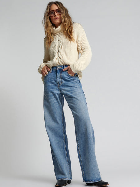 Berlin Blue Jackson Mid Waist Wide Leg Jean